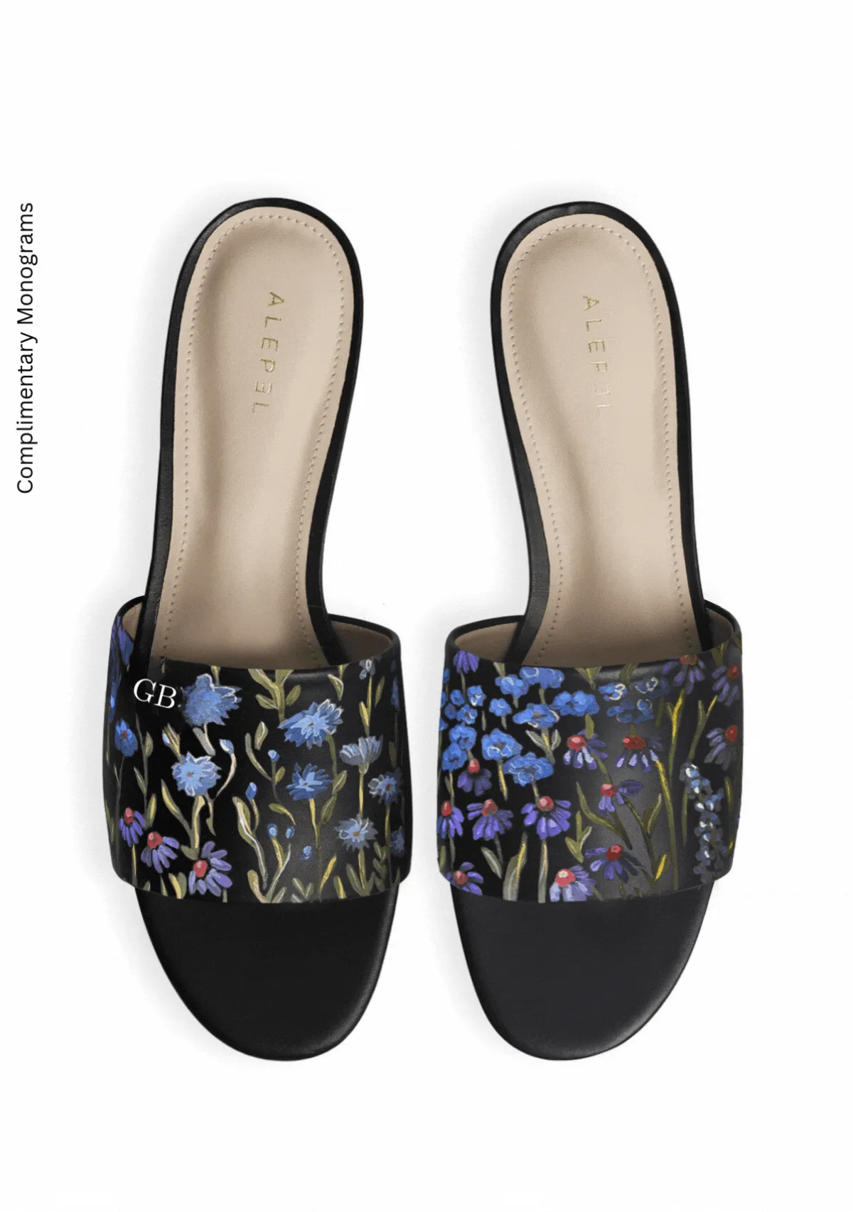 Ultra light Floral Print Black Slide