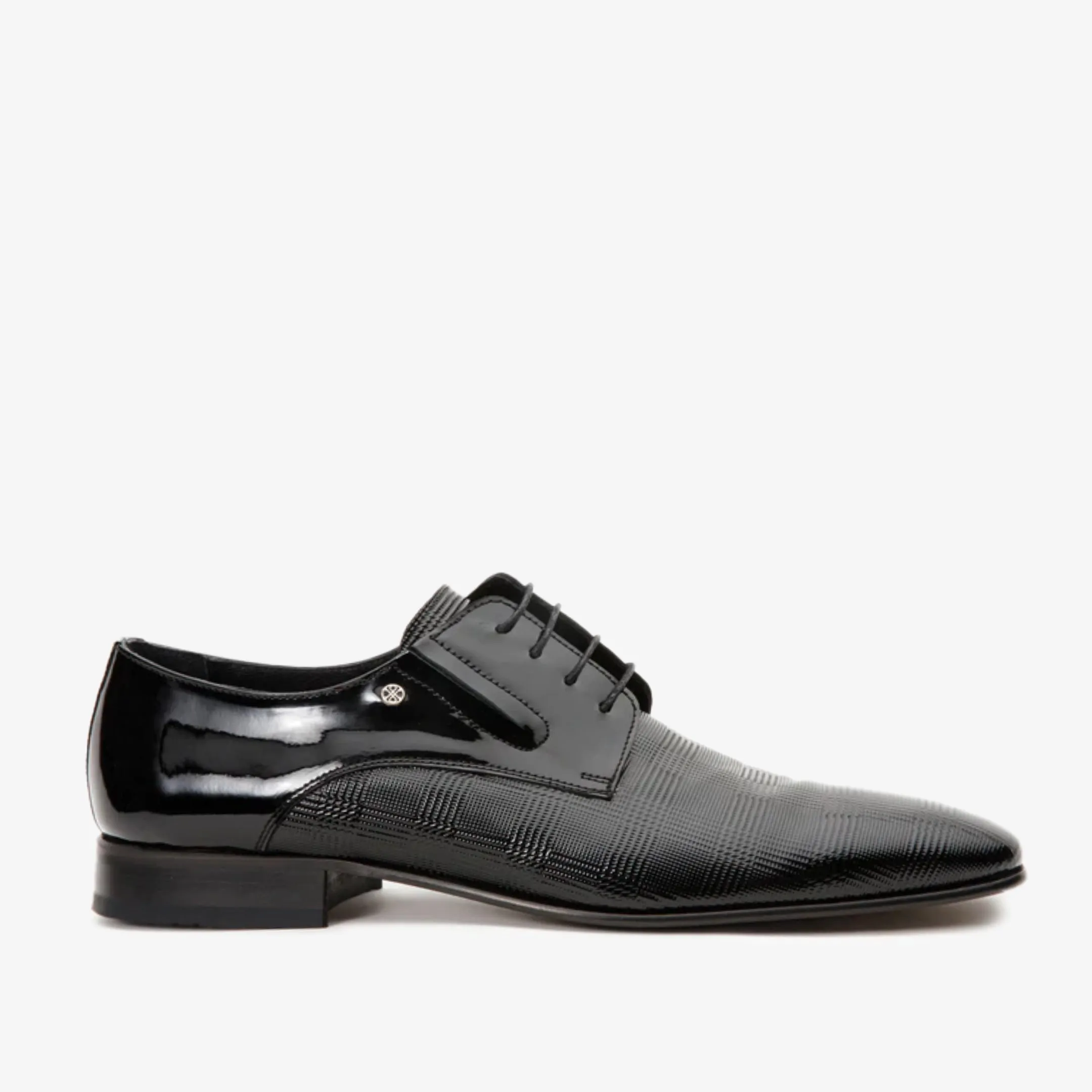 The San Severo Black Patent Leather Derby Men Shoe Style Goal