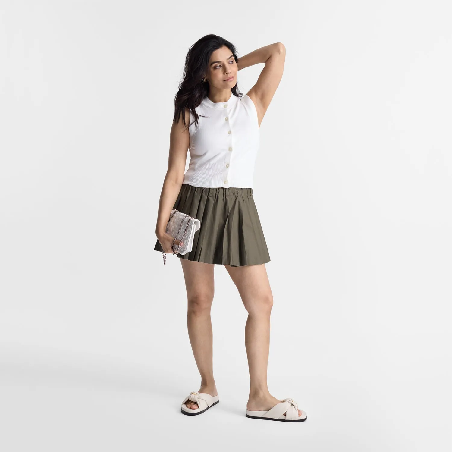 Uno 2.0 Slide Sandal | Ivory Leather Suede Stilettos