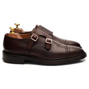 High Rise 'Harrogate' Dark Brown Grain Leather Double Monk Strap UK 6.5 E