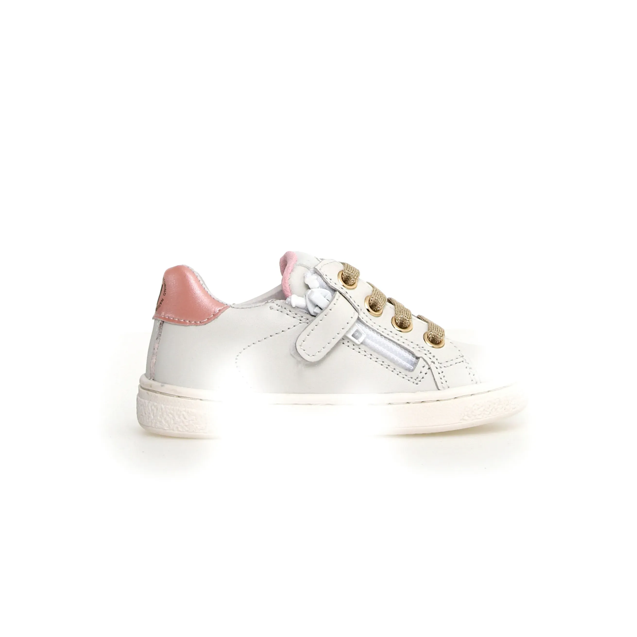 Variety Of Options Naturino Girl's Pinn Zip Casual Shoes - Metallic White / Platinum / Pink