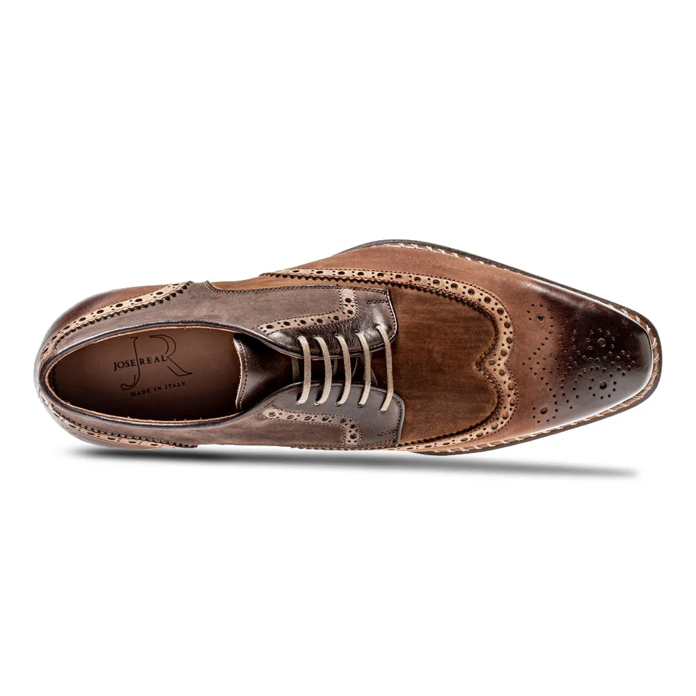 VELOCE MARRONE CUOIO FAGGIO WINGTIP Premium Brogues