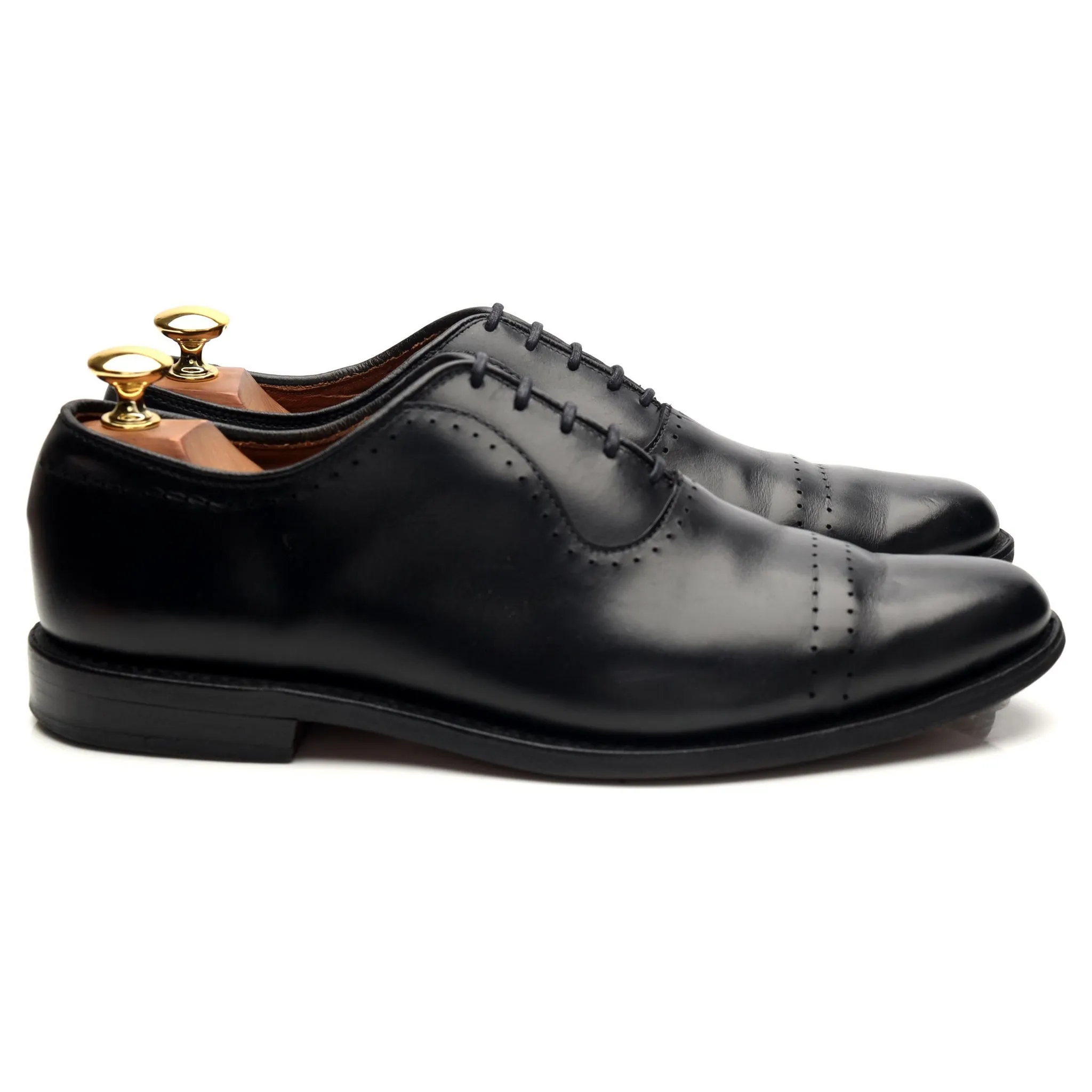 'Vernon' Black Leather Wholecut Oxford UK 7 US 8 D Simple Look