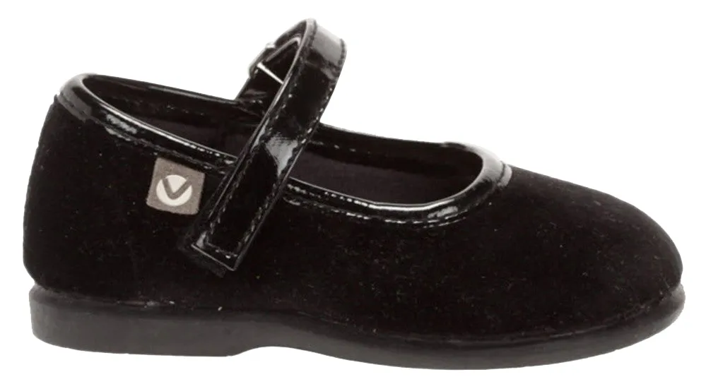 Victoria Alba Velvet Mary Jane Black for Girl's Elegant Kids