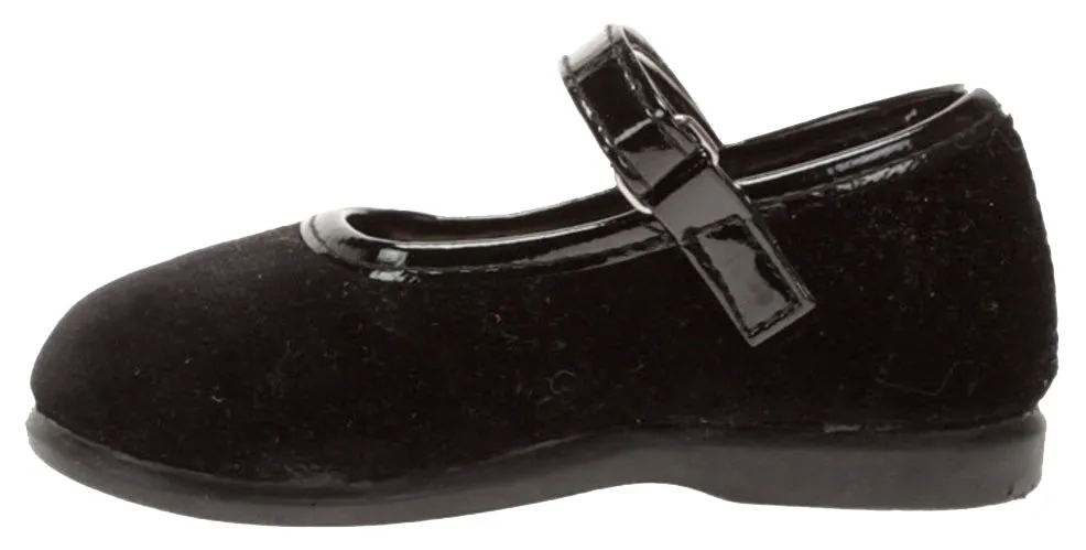 Victoria Alba Velvet Mary Jane Black for Girl's Elegant Kids