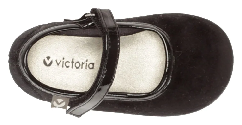 Victoria Alba Velvet Mary Jane Black for Girl's Elegant Kids