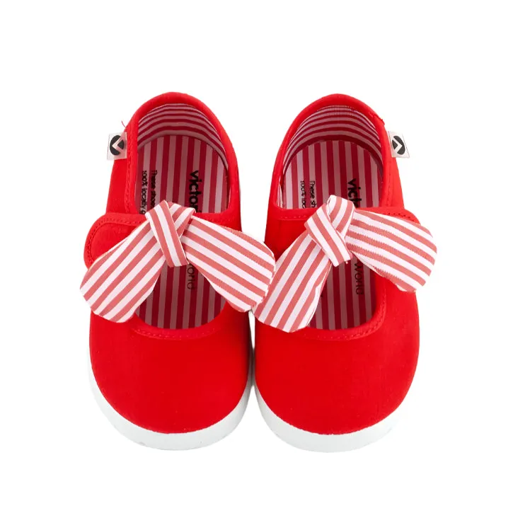 Simple kids' fashion Comfortable kids' clothing Victoria Girl's OJAL Canvas Mary Jane Shoes - Rojo