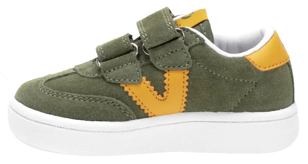 Victoria Millas Suede Sneaker Kaki Hook and Loop for Boy's and Girl's Brand Name