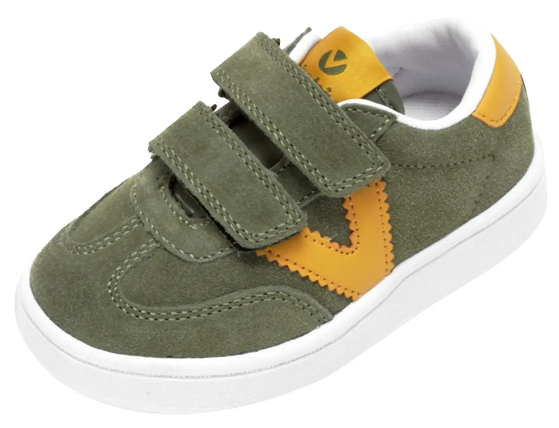 Victoria Millas Suede Sneaker Kaki Hook and Loop for Boy's and Girl's Hypoallergenic kids' stuff