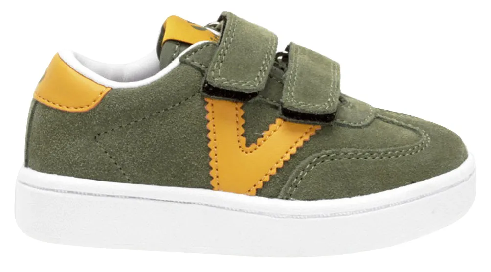 Victoria Millas Suede Sneaker Kaki Hook and Loop for Boy's and Girl's Brand Name