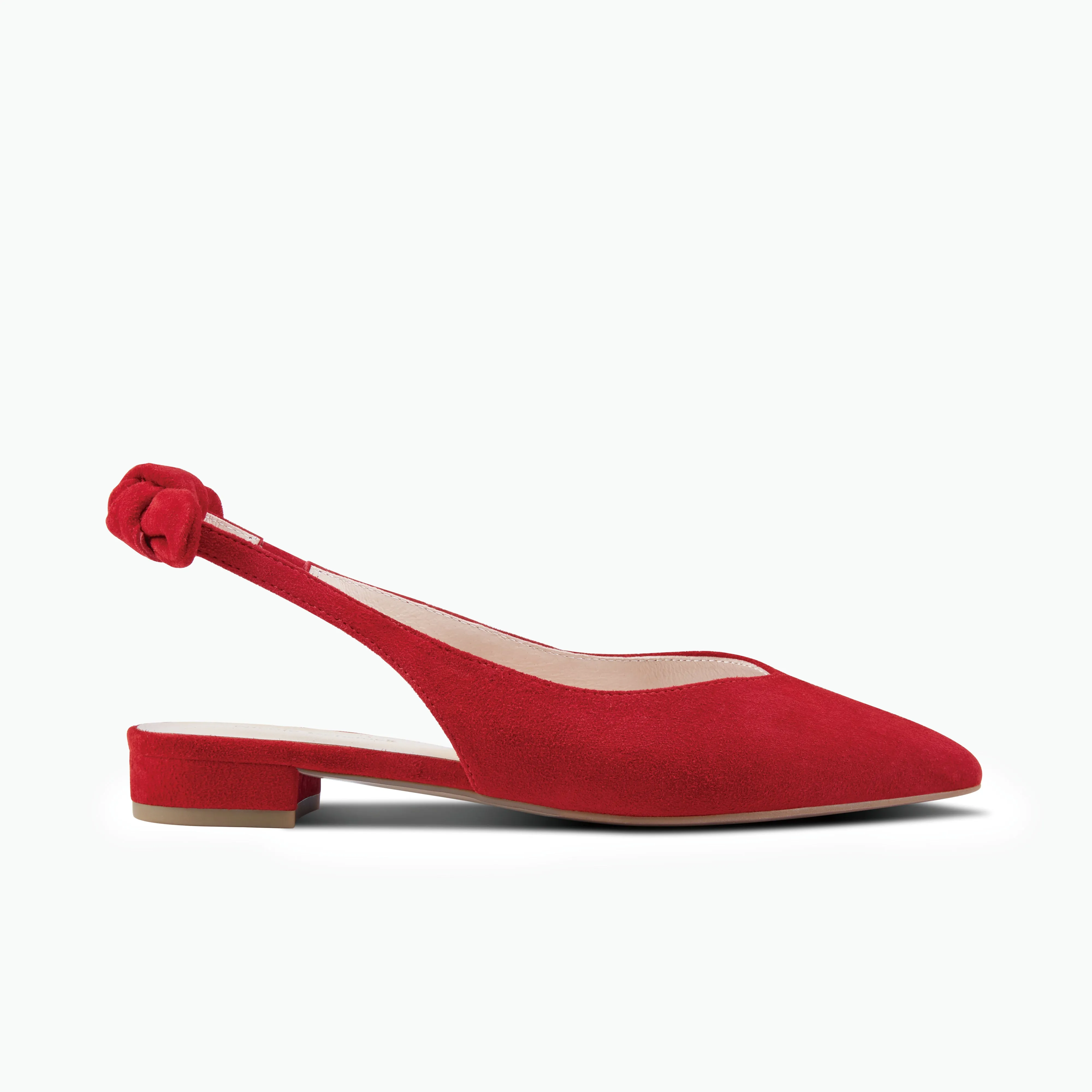 Vienna Flat Slingback | Red suede Wedge Wedding Shoes
