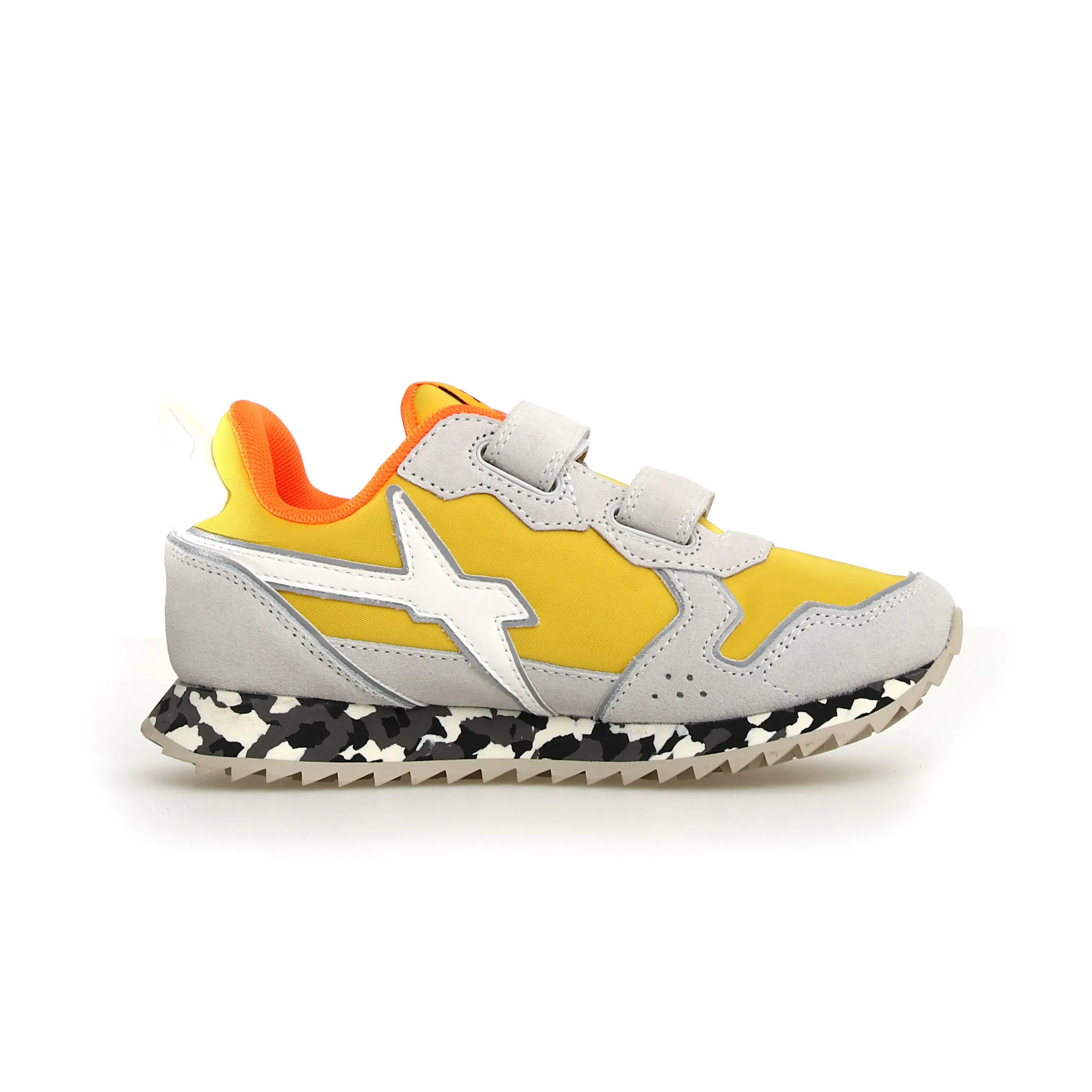 W6YZ Boy's And Girl's Jet Vl-J Casual Shoes - W6YZ White / Yellow Eye Catching