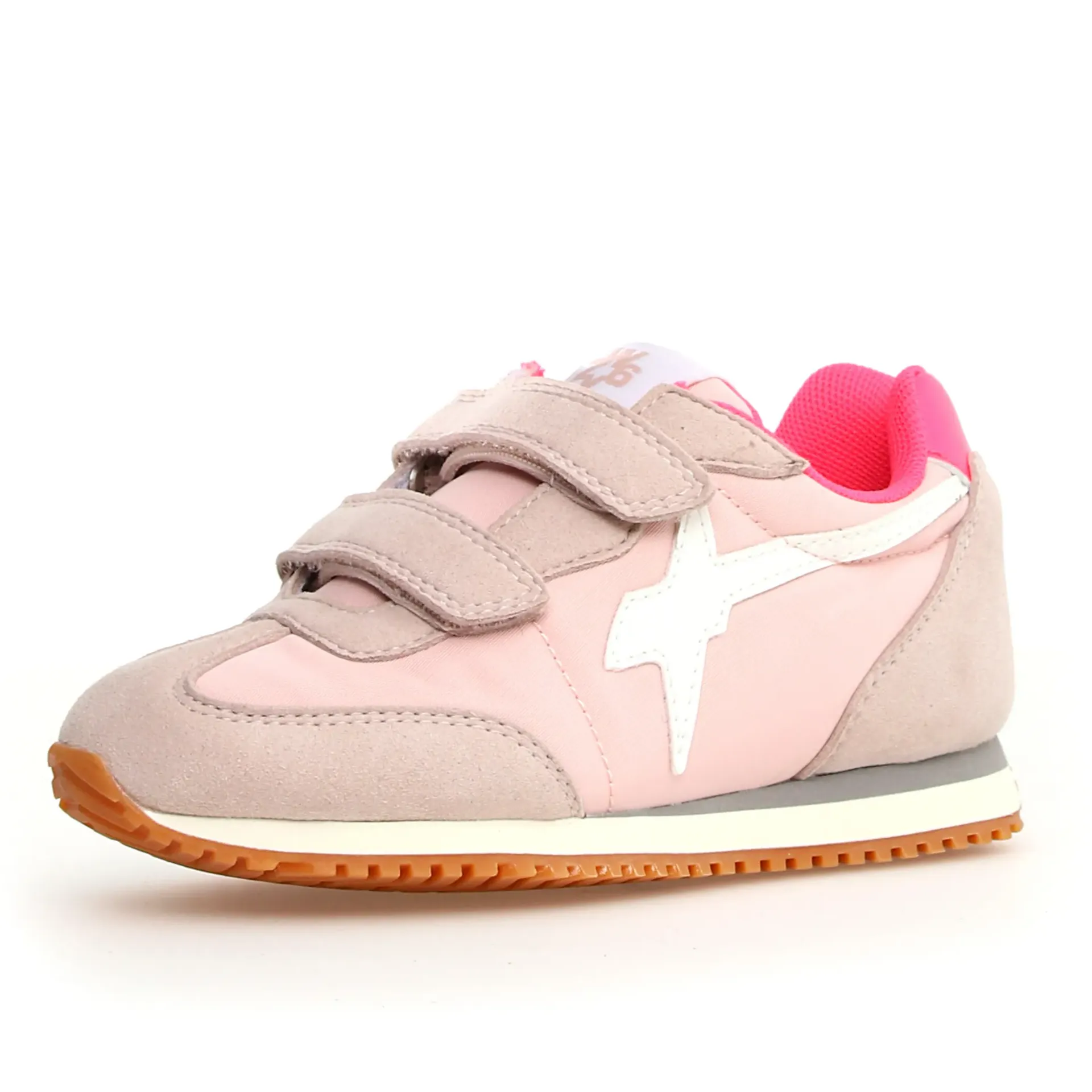 W6YZ Girl's Samoa Vl-J Casual Shoes - Cipria / White / Fuchsia Fluo Durable kids' items Rubber - soled kids' shoes