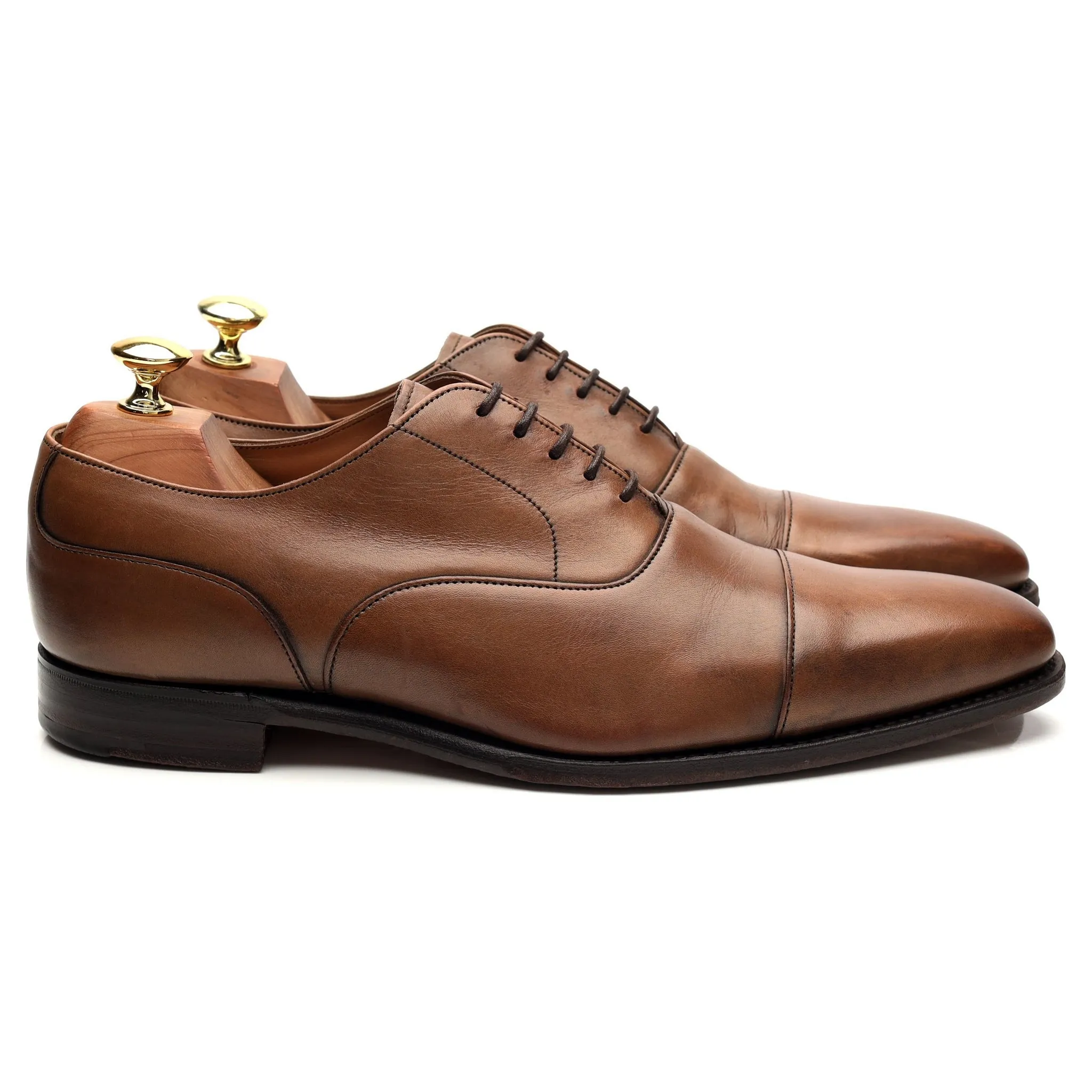 'Warwick' Brown Leather Oxford UK 8 F Quality Craft Smart Casual