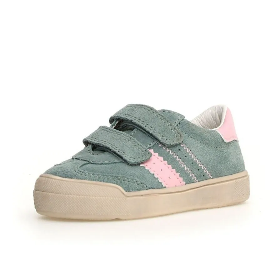 Naturino Girl's Riby Vl Casual Shoe with Hoop and Loop Closure - Sage / Pink Weekend wear for kids