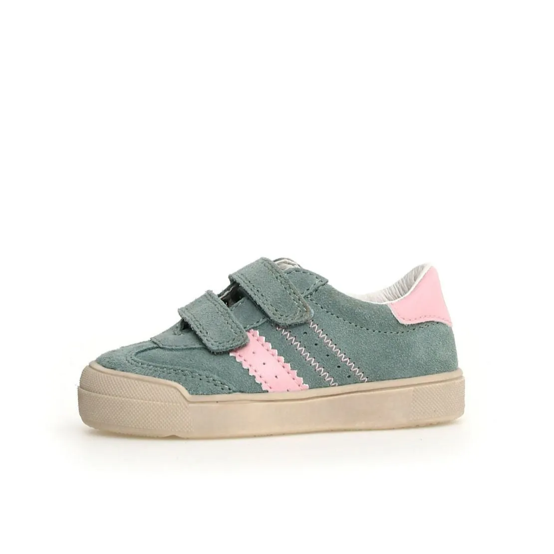 Waterproof Style Naturino Girl's Riby Vl Casual Shoe with Hoop and Loop Closure - Sage / Pink