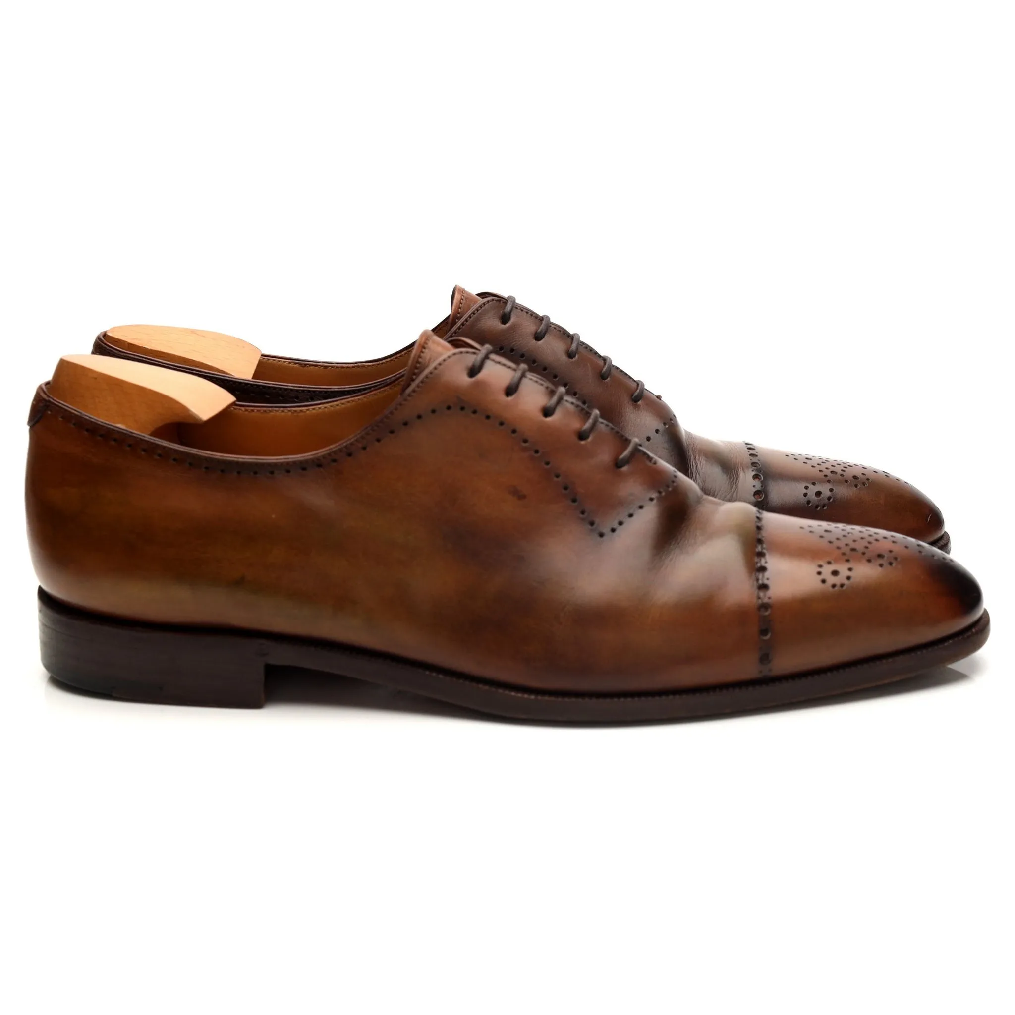 Simple Fit Style Brown Patina Leather Oxford UK 10.5