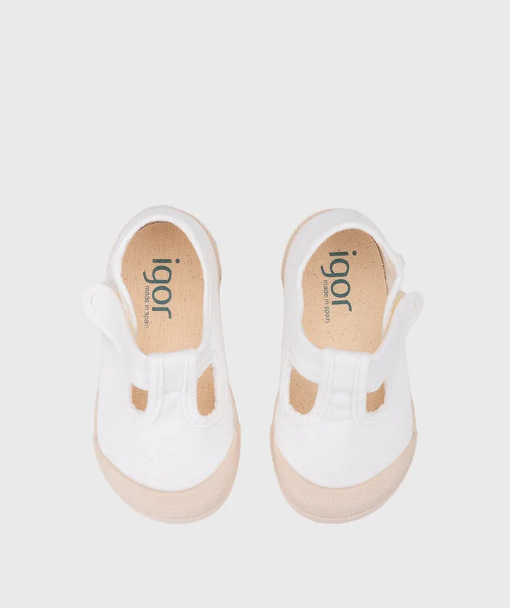 Wedges Igor Boy's And Girl's Lona Pepito Shoes - Blanco