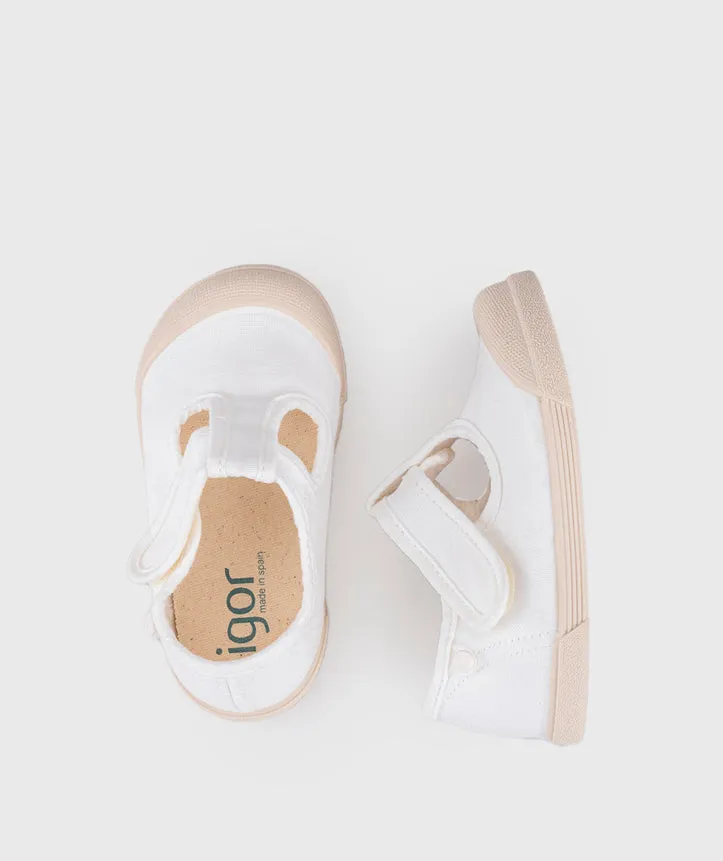 Wedges Igor Boy's And Girl's Lona Pepito Shoes - Blanco