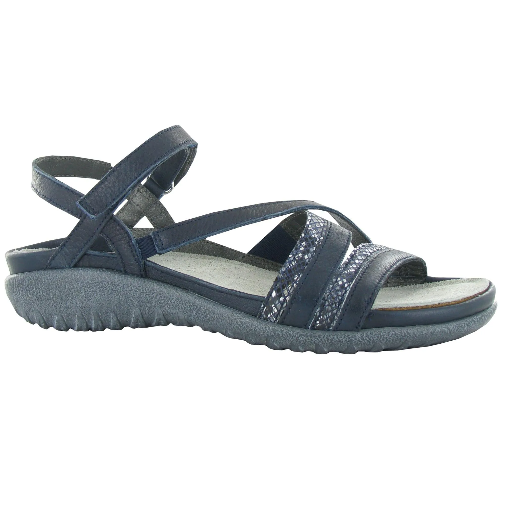 Naot Toi Sandal (11200) Womens Shoes Soft Ink Leather/Navy Python Leather