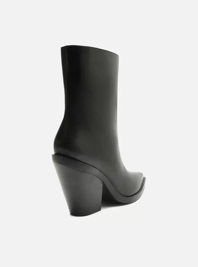 Western Heels Peyton Leather Block Boot