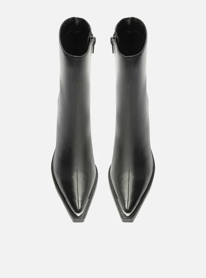 Western Heels Peyton Leather Block Boot