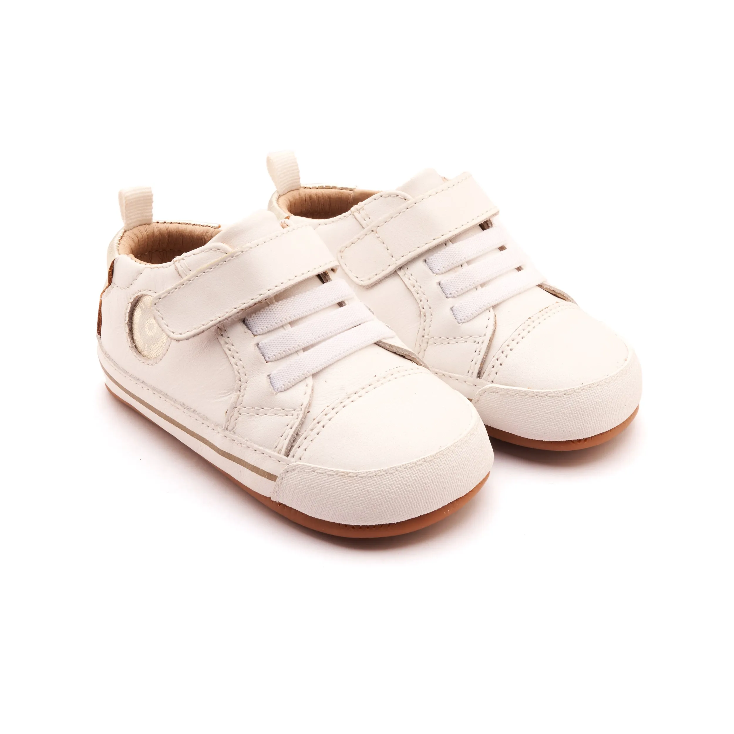 Width Options Old Soles Boy's and Girl's Team Bub Casual Shoes - Snow / Gold