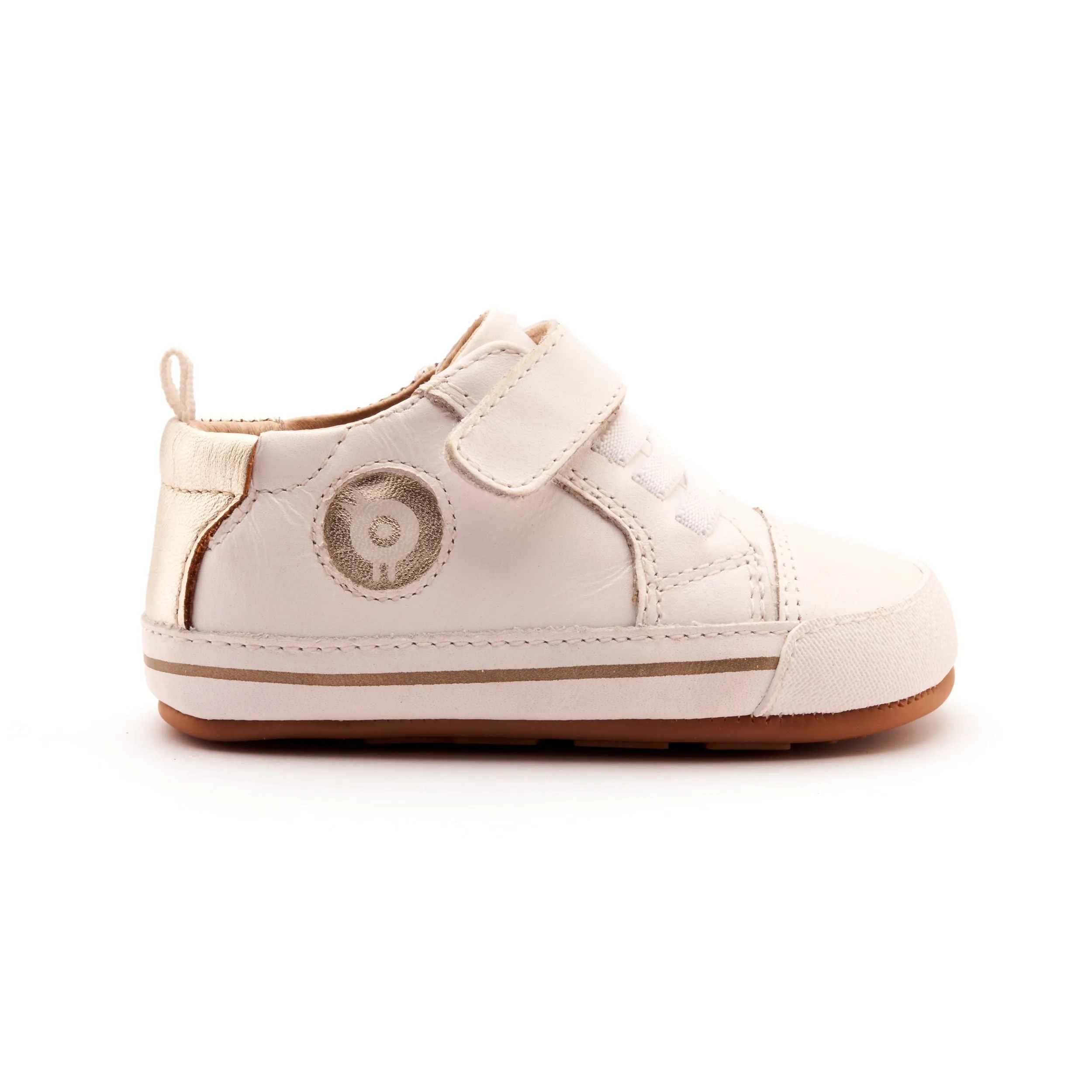 Width Options Old Soles Boy's and Girl's Team Bub Casual Shoes - Snow / Gold