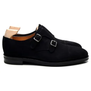 'William' Black Suede Double Monk Strap UK 10 E Weather Proof Team Meet