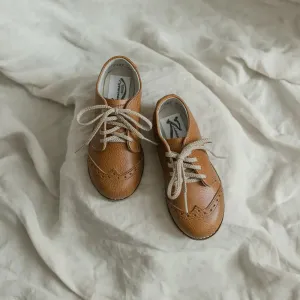 Camouflage kids' gear Lightweight kids' shoes Wing Tip Oxford - Cognac