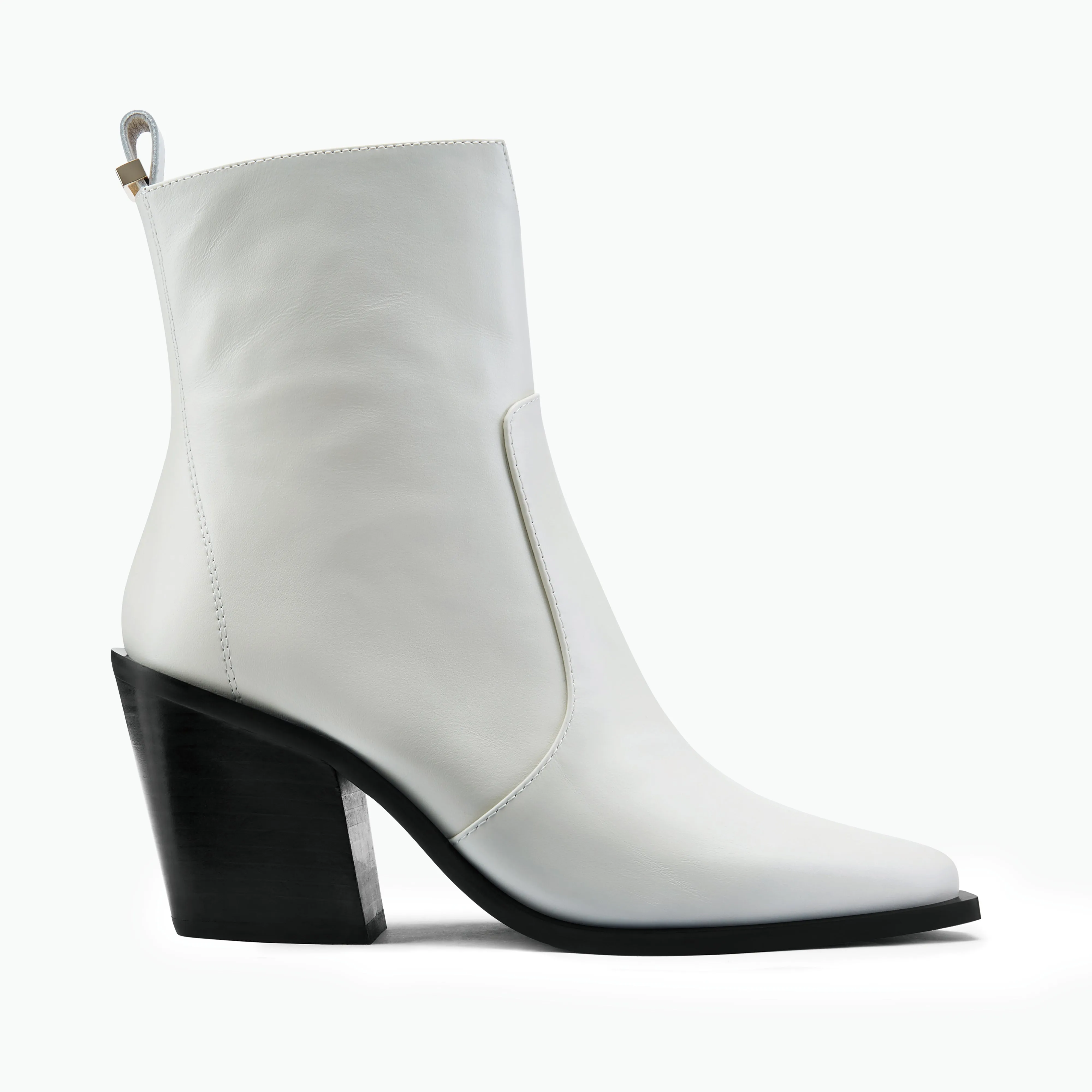 Holiday Sandals Glam Heeled Sandals Franklin Ankle Boot | Off-white leather