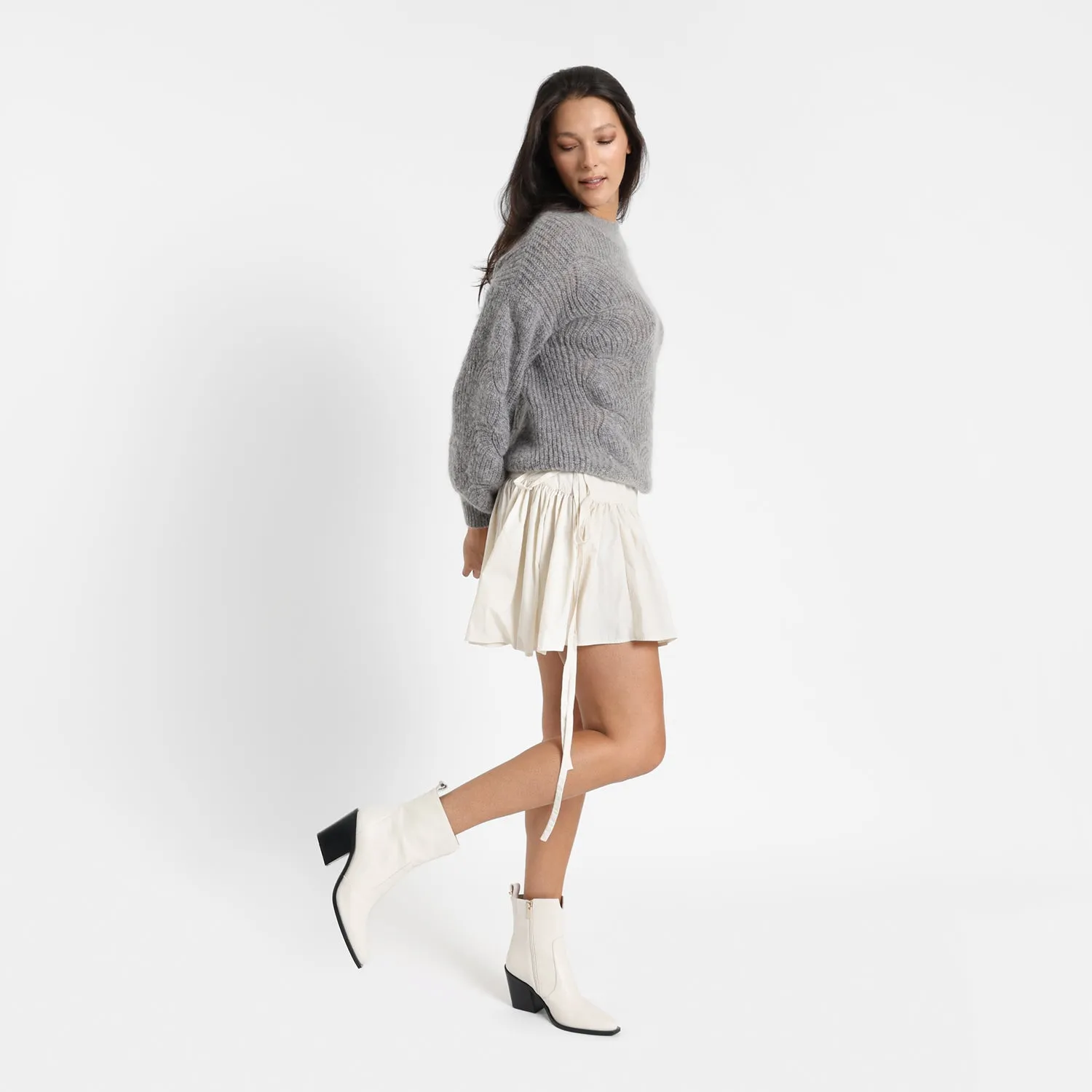 Winter Pumps Franklin Ankle Boot | Off-white leather