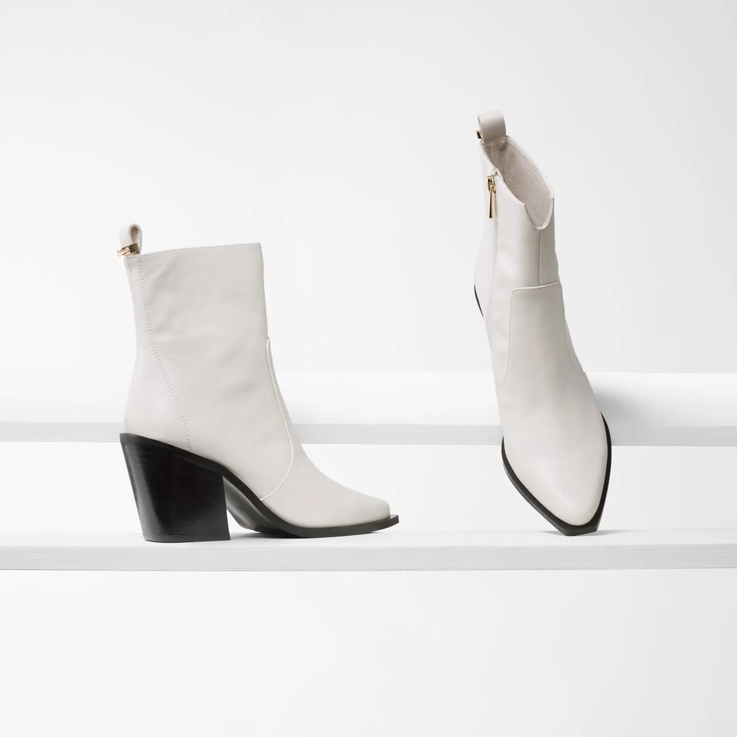 Winter Pumps Franklin Ankle Boot | Off-white leather