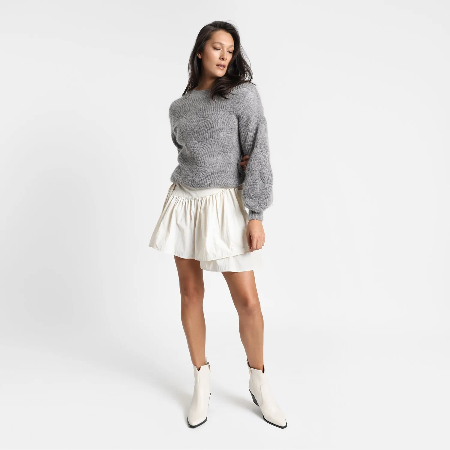Winter Pumps Franklin Ankle Boot | Off-white leather