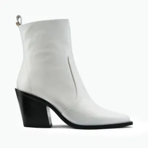 Holiday Sandals Glam Heeled Sandals Franklin Ankle Boot | Off-white leather
