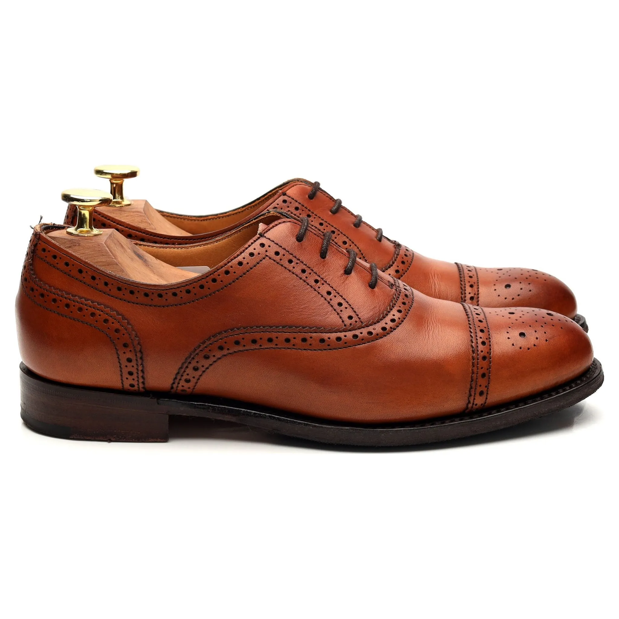 Sleek Walk Shoes Women's 'Darcey' Tan Brown Leather Oxford Brogues UK 3.5 D