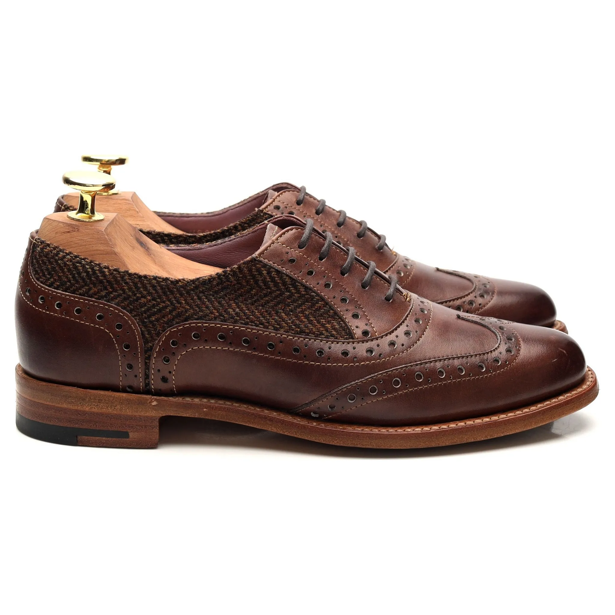 Chic Leather Fit Simple Leather Walk Women's 'Freya' Brown Leather Oxford UK 3 D