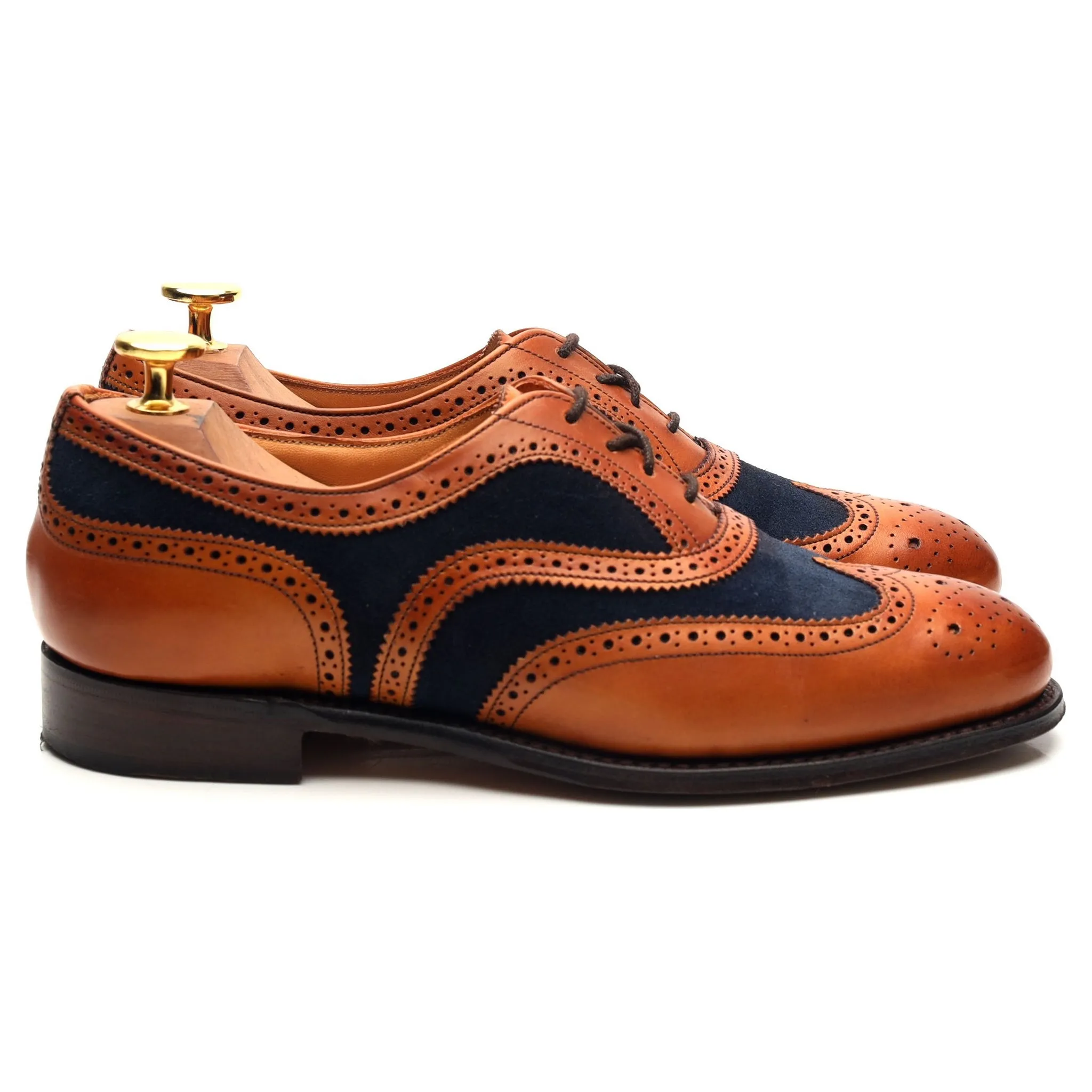Weekend Look Lasting Durability Women's 'Milly' Tan Brown Leather Two Tone Oxford Brogues UK 3.5 D
