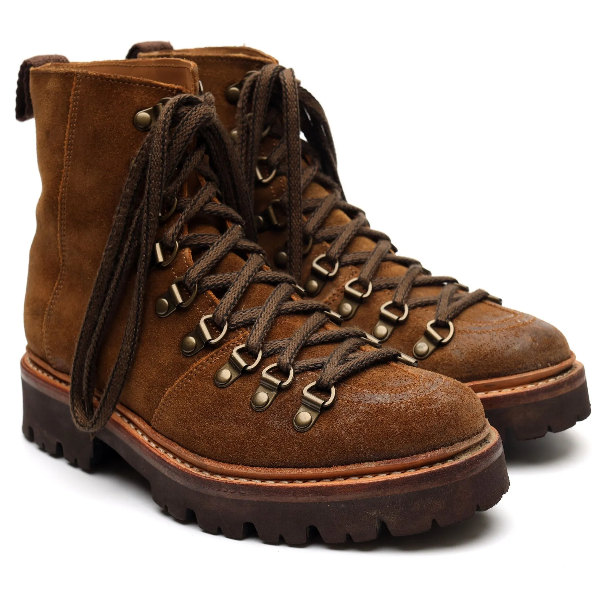 Women's 'Nanette' Brown Suede Hiker Boots UK 4 Smooth Entry Deep Grooves