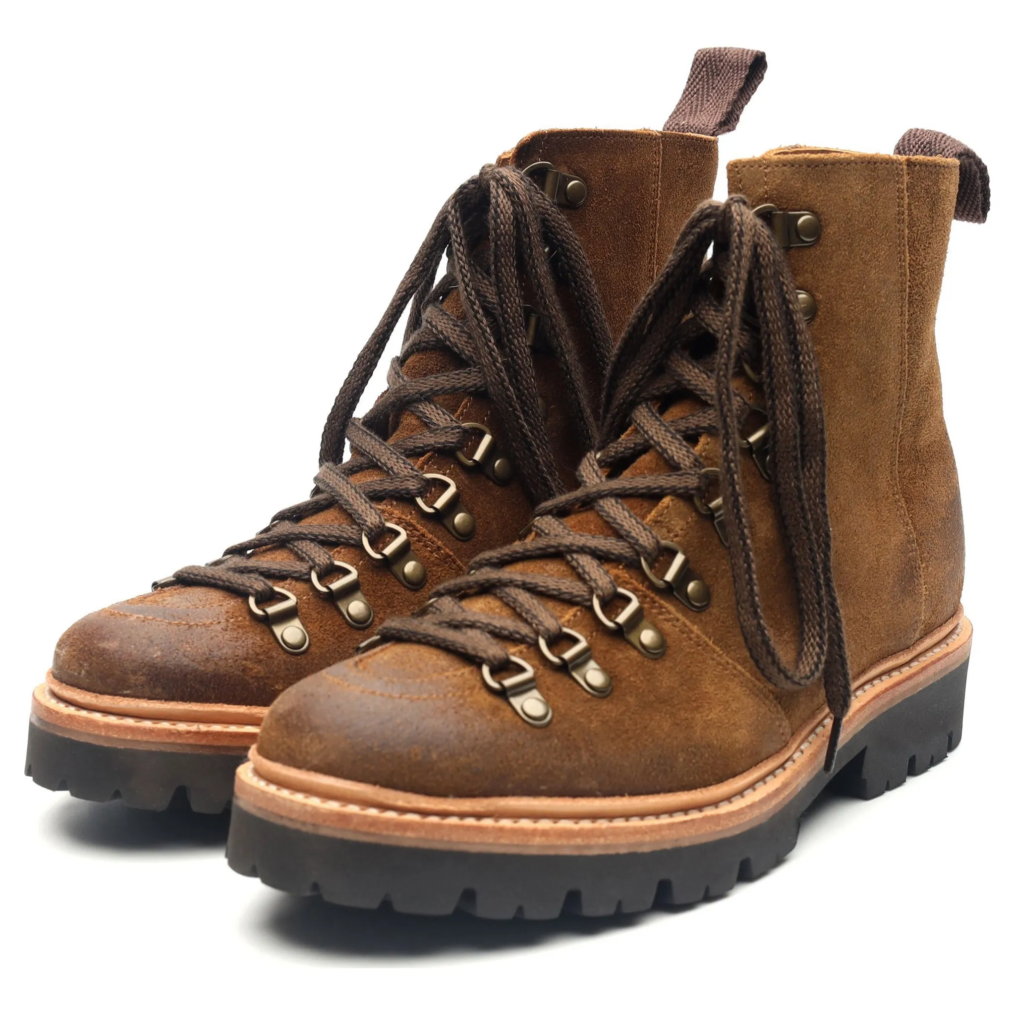 Non-Slip Grip Minimal Profile Women's 'Nanette' Brown Suede Hiker Boots UK 4