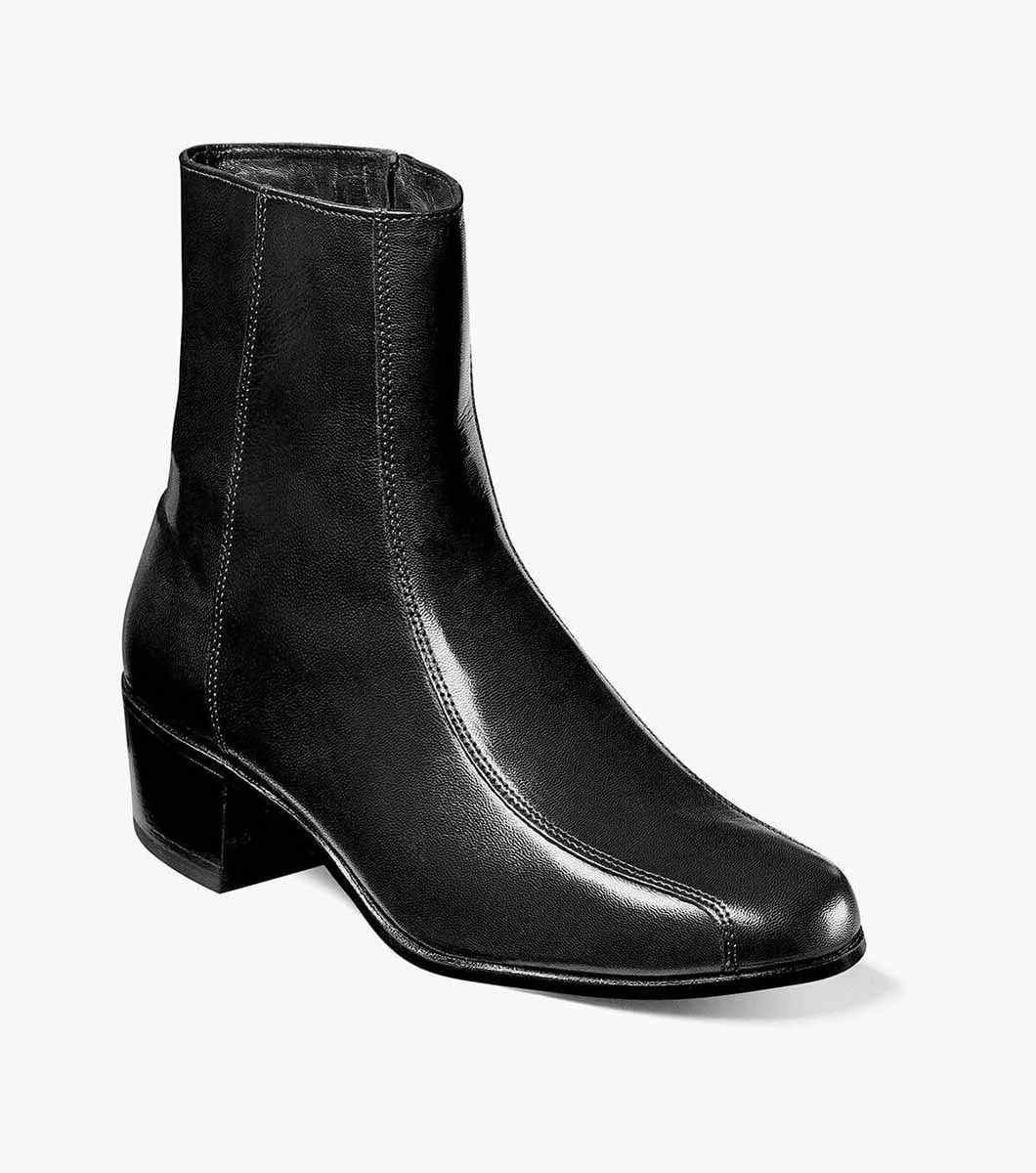 Work Brogue Duke Bike Toe Zip Boot-Black | Florsheim