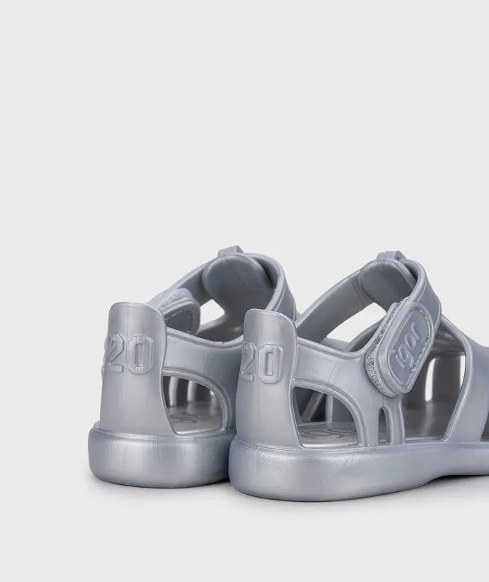 Zip Up Style Igor Boy's And Girl's Tobby Metal Sandals - Plata